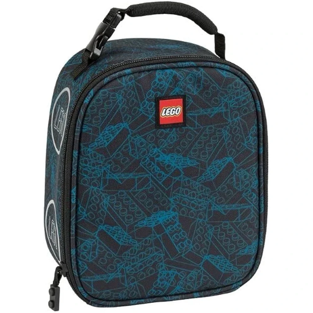 Lego Lunch Box Boys Black‎ Blue Bricks Classic Lunchbox